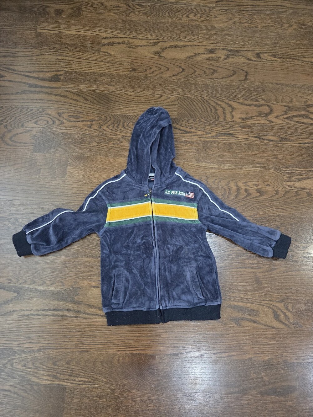 U.S. Polo Assn. Navy Hooded Zip-Up Sweatshirt Boys Sz.4